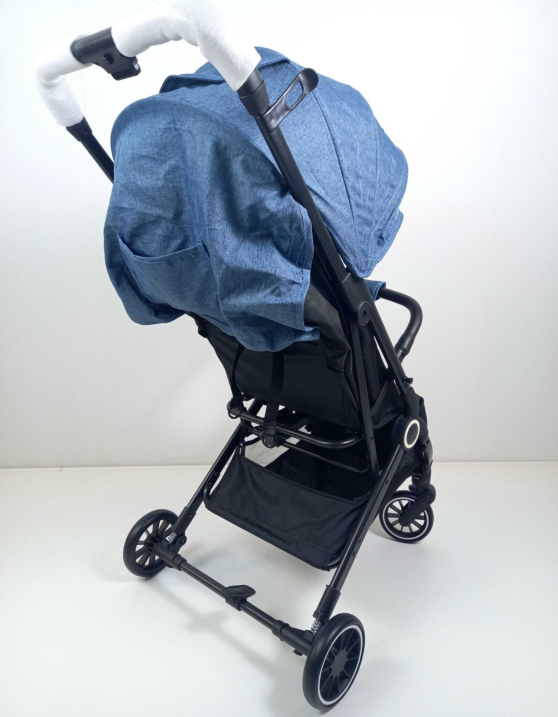 NOWY Wózek spacerowy Mobiclinic TRIP do 15kg niebieski ultrakompaktowy