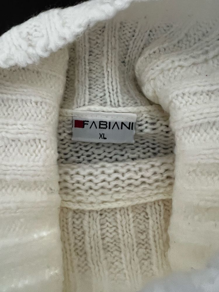 Sweter damski Fabiani XL z wełny merynosów – Ecru