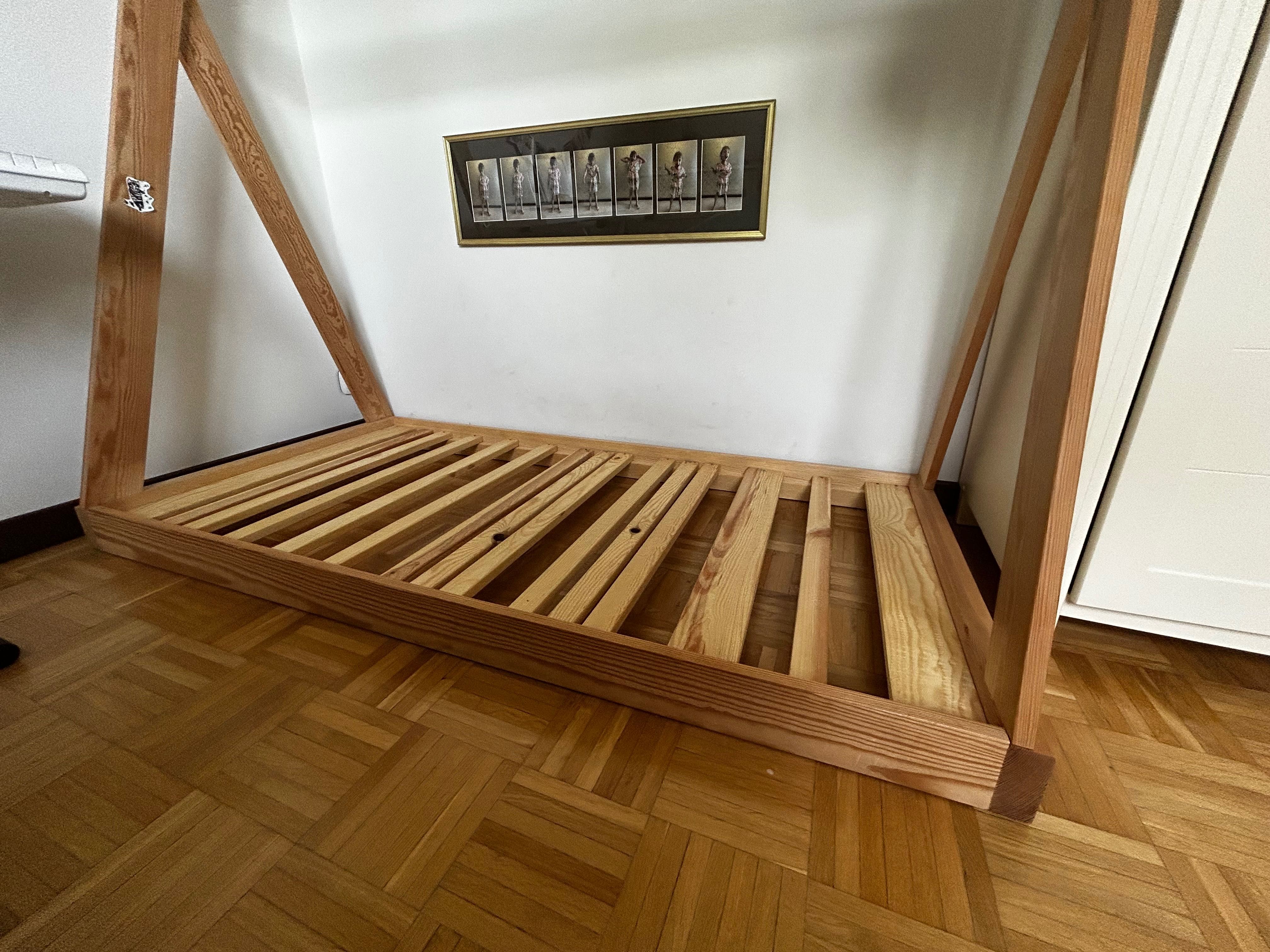 Łóżeczko dziecięce typu Tipi drewniane 160x80