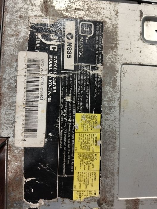 Автомагнітола. JVC KD-DV6405, процесор, DVD, 1din