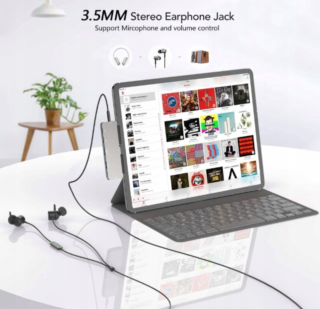 hub adapter 7W1 ipad pro hdmi 4K USB-C SD AUDIO