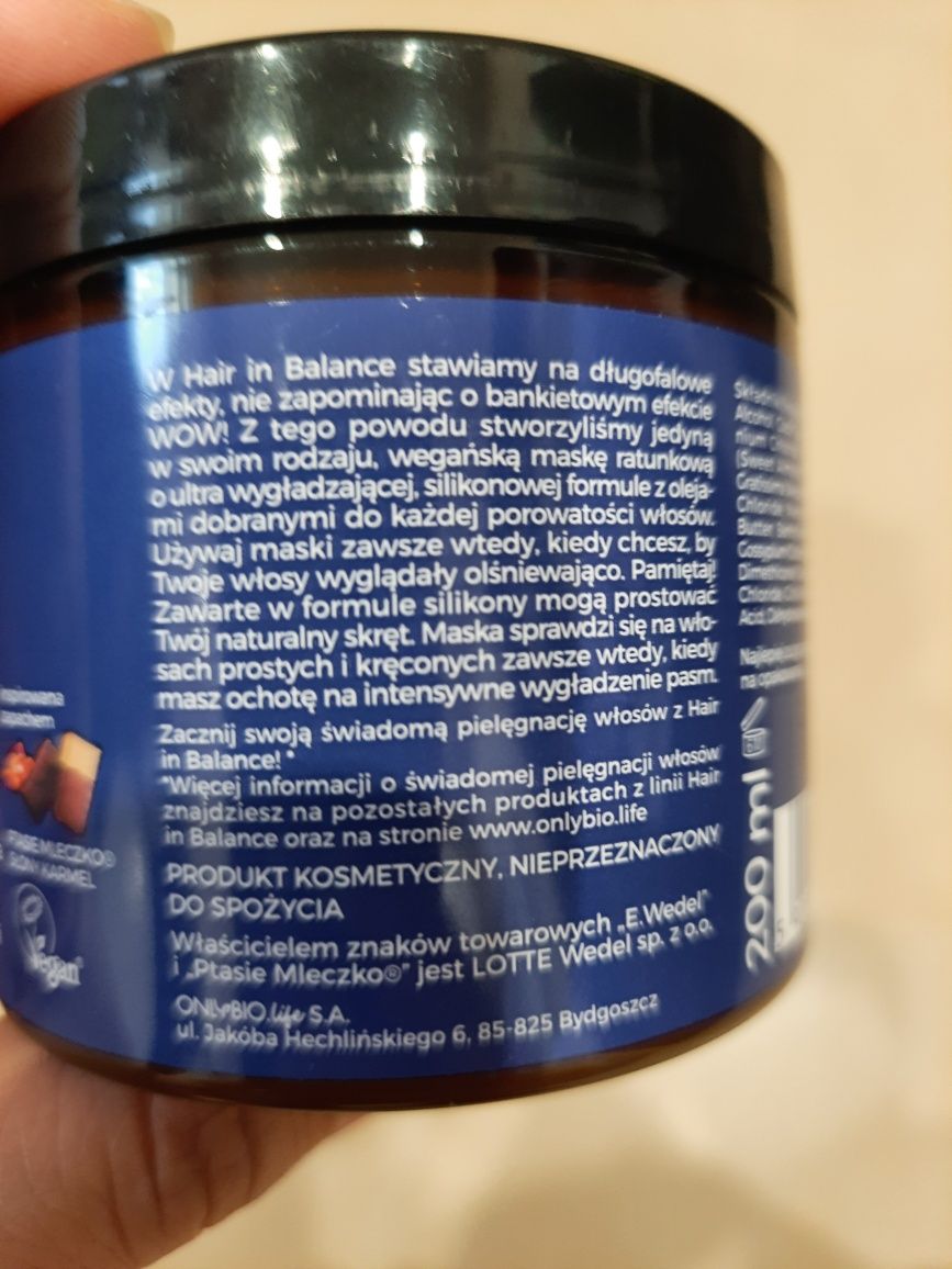 Onlybio maska do włosów, ratunkowa słony karmel 200ml
200 ml,