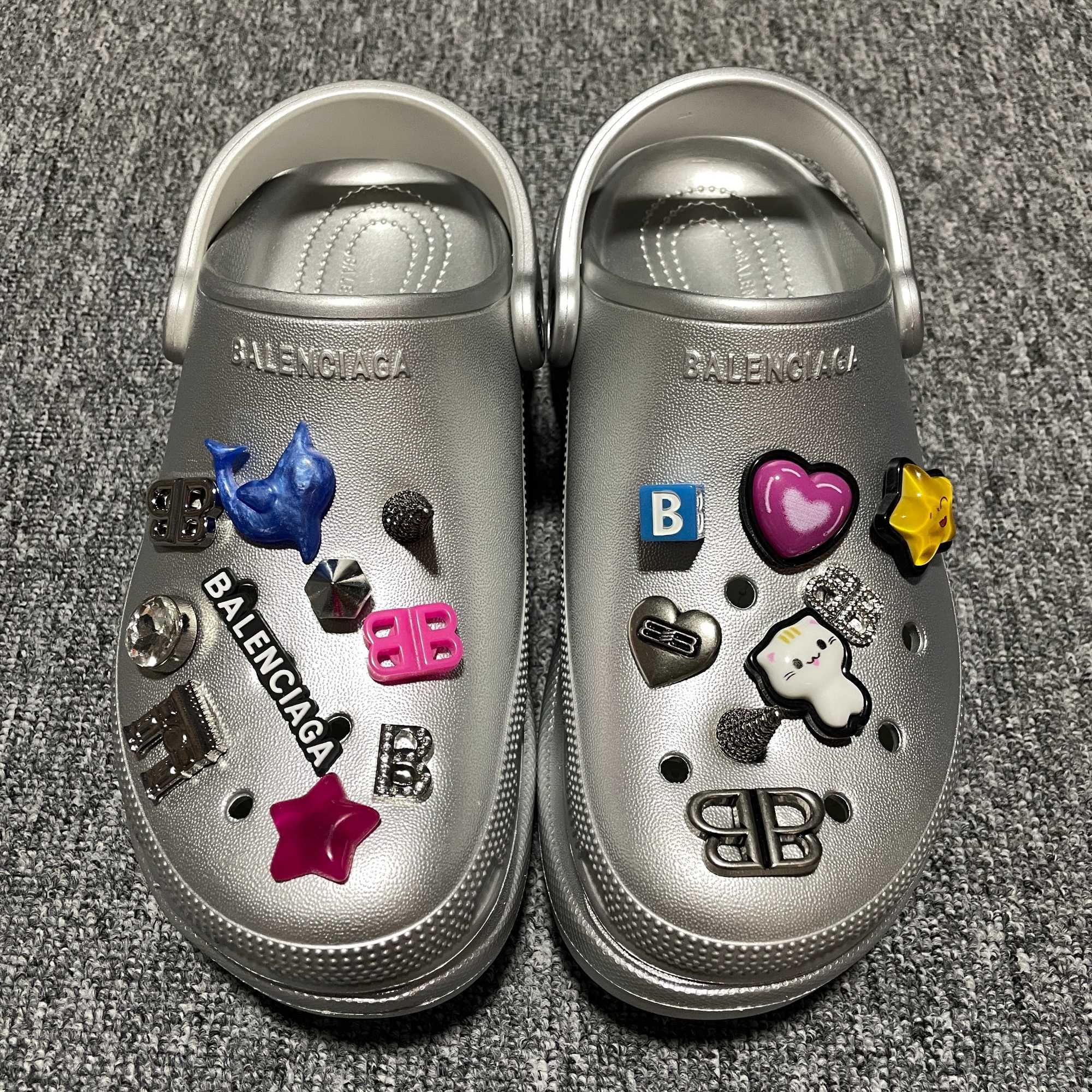 Кроксы Balenciaga Crocs Mule Jibbitz in Black баленсиага кроксы