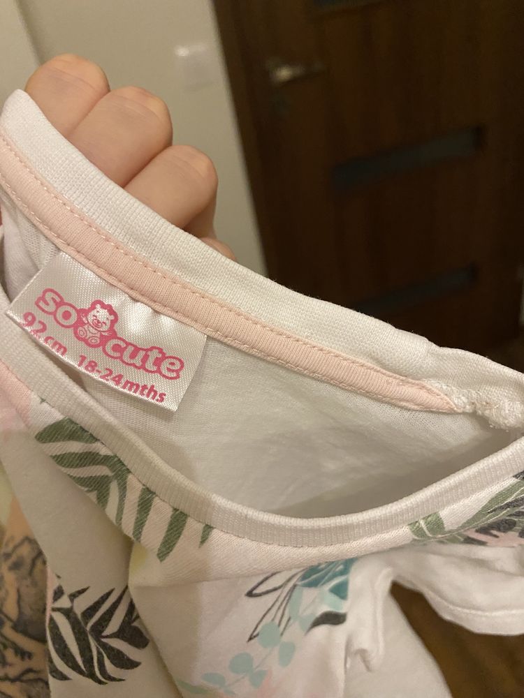 Bluzka koszulka bawełna 100% 92 t-shirt papuga
