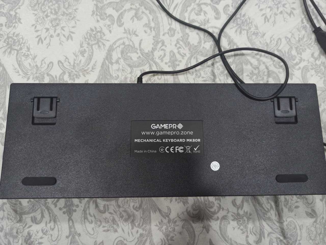 Клавіатура механічна дротова GamePro MK80R Red Switch RGB USB Black