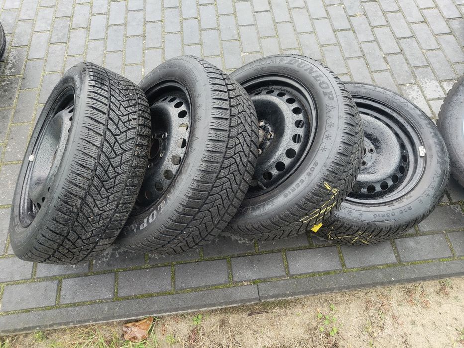 Koła zimowe 5x108 Volvo opony 205 55 R16 piękny bieznik