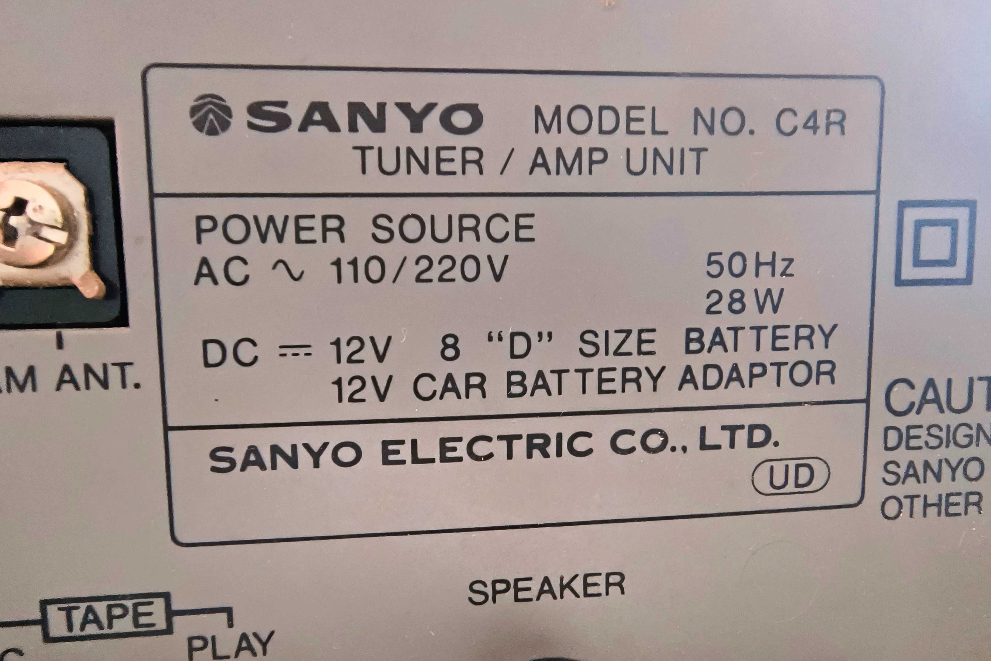 Radiomagnetofon SANYO C4R Gorzów Wlkp. Made in JAPAN