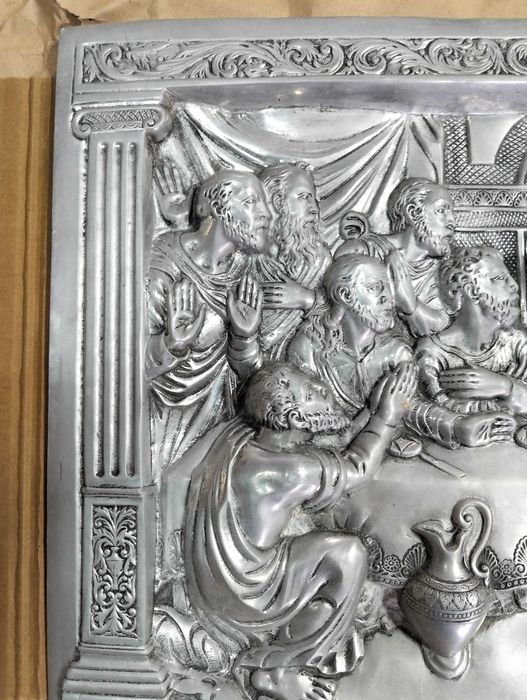 Quadro em metal da ultima ceia