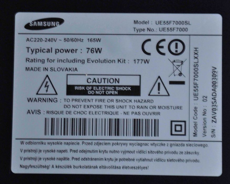 Telewizor SAMSUNG UE55F7000SL TV Smart