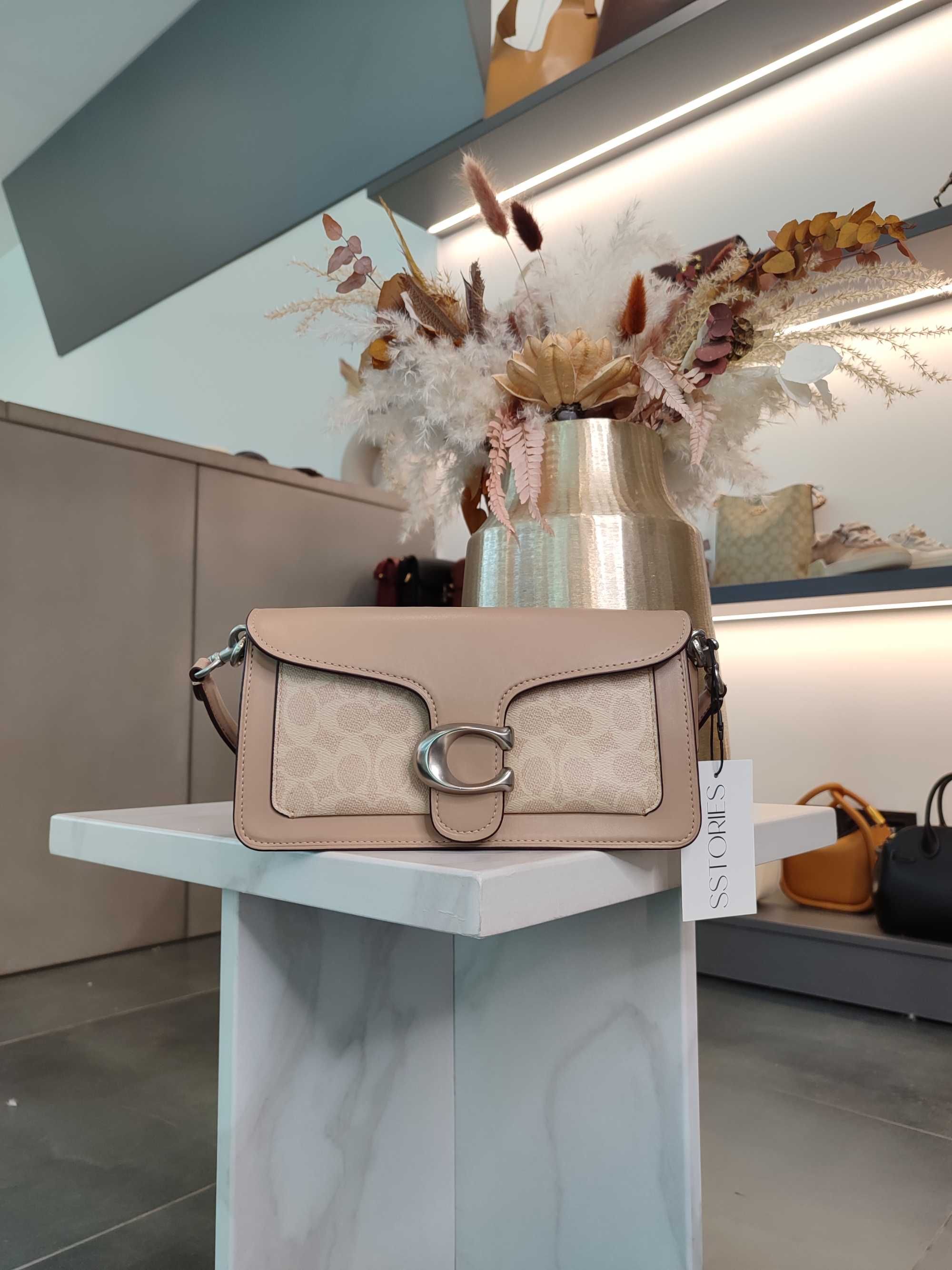 Сумка Coach Tabby Shoulder Bag 26 With Signature Canvas Sand Taupe