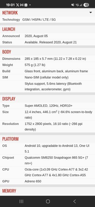 Samsung Tab S7 Plus 265GB + Capa Teclado Samsung