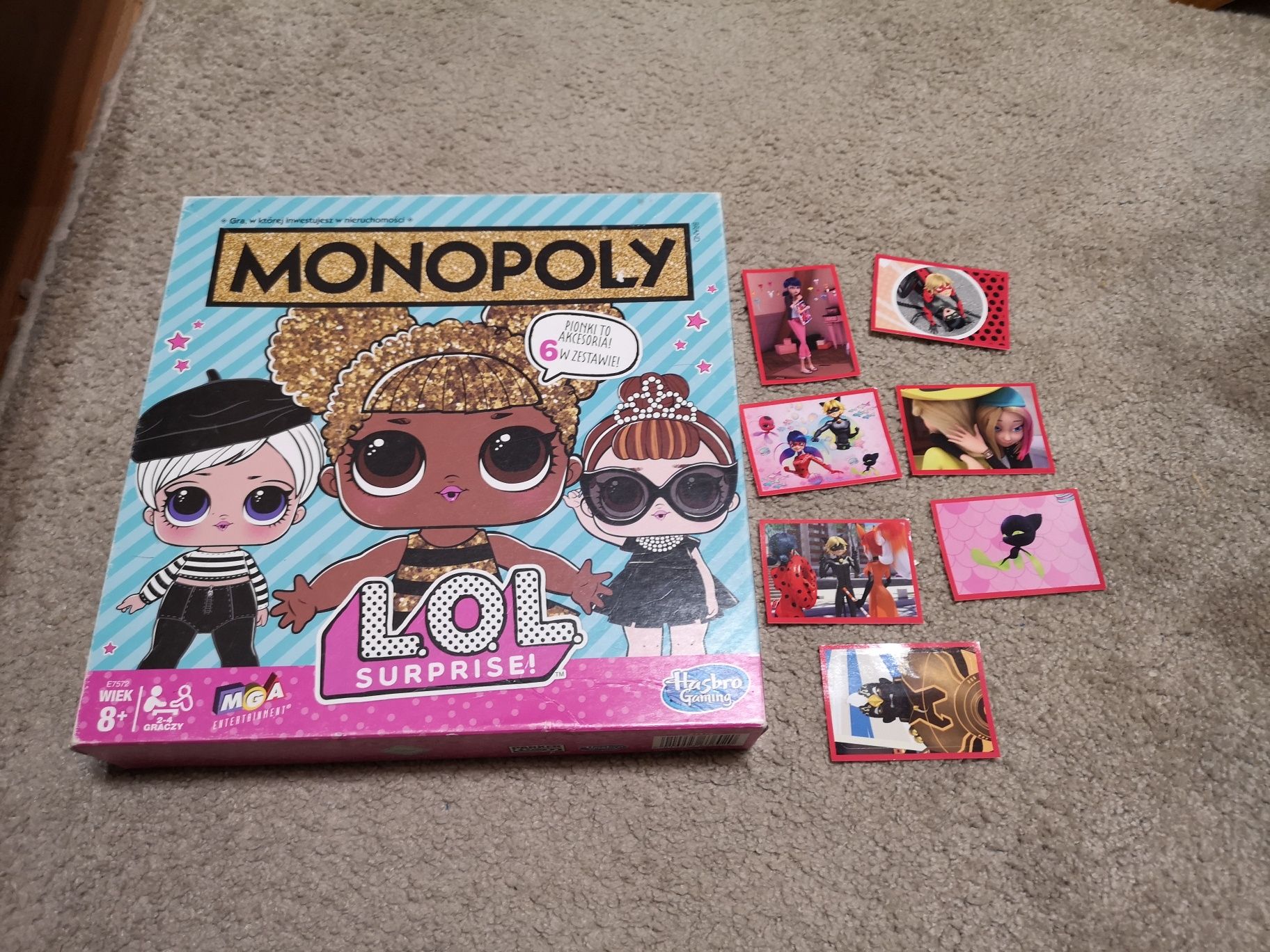 Gra Monopoly Lol suprise 8+ Hasbro. Gratis naklejki 7szt.Biedronkaikot