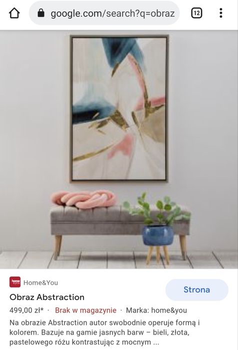 Obraz abstrakcja złoto abstraction farba Home&You duży 120x80 malowany