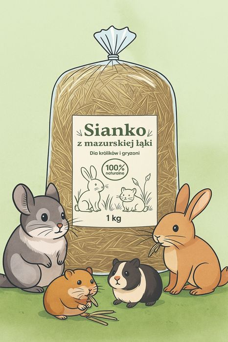 Sianko siano z mazurskiej łąki dla gryzoni królików itp. 100%naturalne