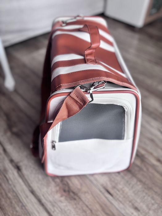 Transporter Torba Podróżna pies kot Królik Pupil retro paski