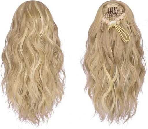 FESHFEN Przedłużanie włosów z kucykiem BLOND 30CM