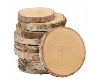 Plastry drewna, 30 sztuk, 8-15 cm, krążki drewniane, brzozowe