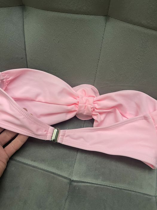 Купальник рожевий бандо квіти