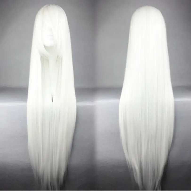 Długie białe peruki - 100cm, proste włosy, cosplay, anime