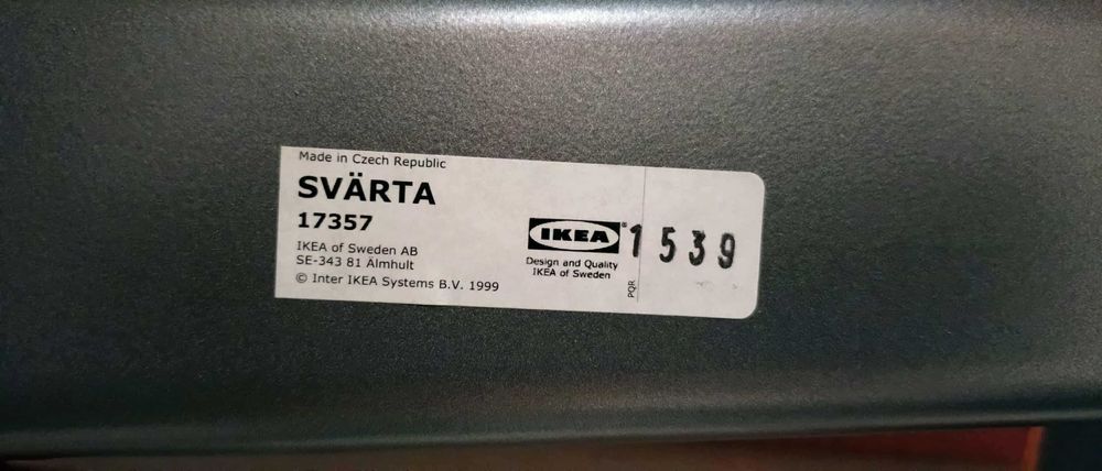 SVÄRTA Rama łóżka na antresoli, srebrny, 90x200 cm, biurko i materac