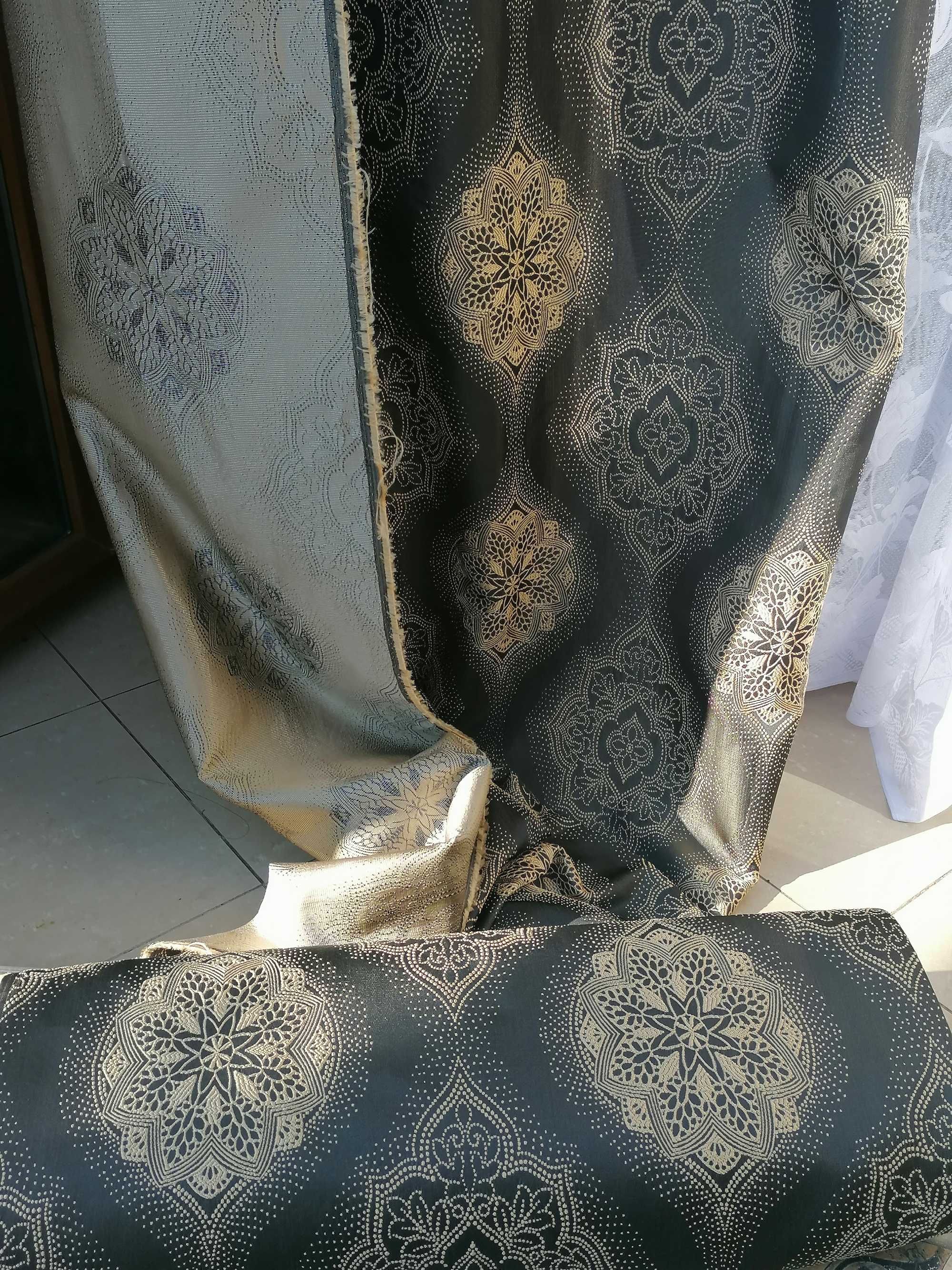 ZASŁONY z metra ORNAMENT haftowany szer 150 cm 2 KOLORY