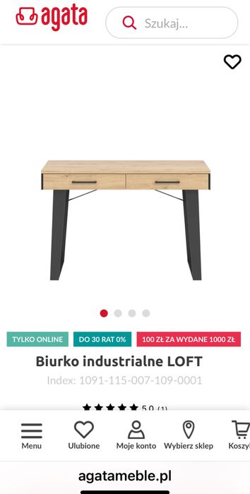Biurko Loft stan idealny