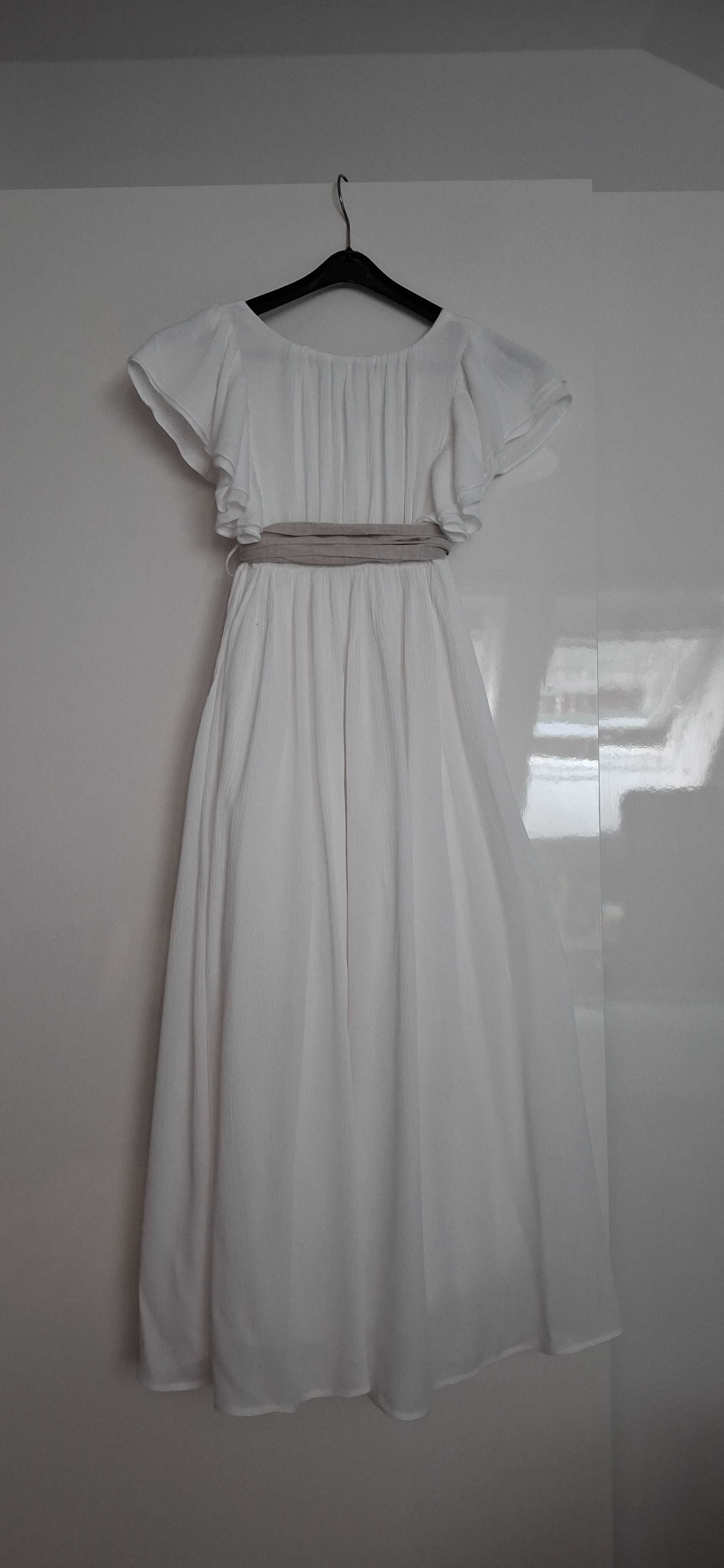 Biała długa sukienka Mango w stylu boohoo rozmiar 152cm 12 lat