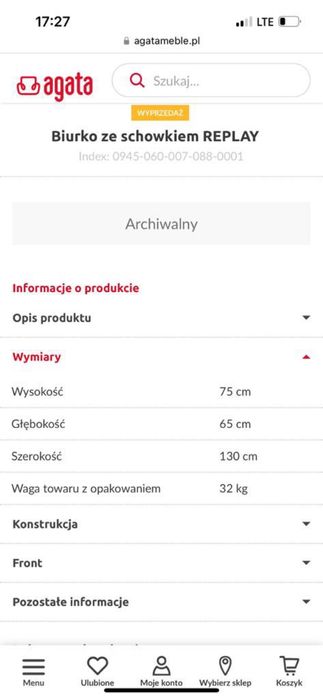 zestaw mebli agata replay