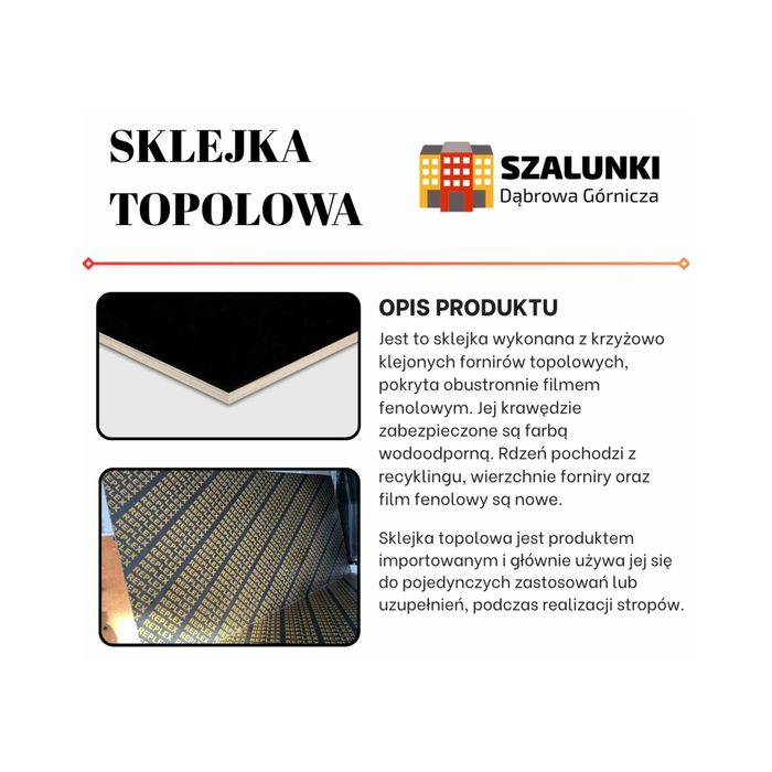 Płyty szalunkowe  topola czarne szalunki