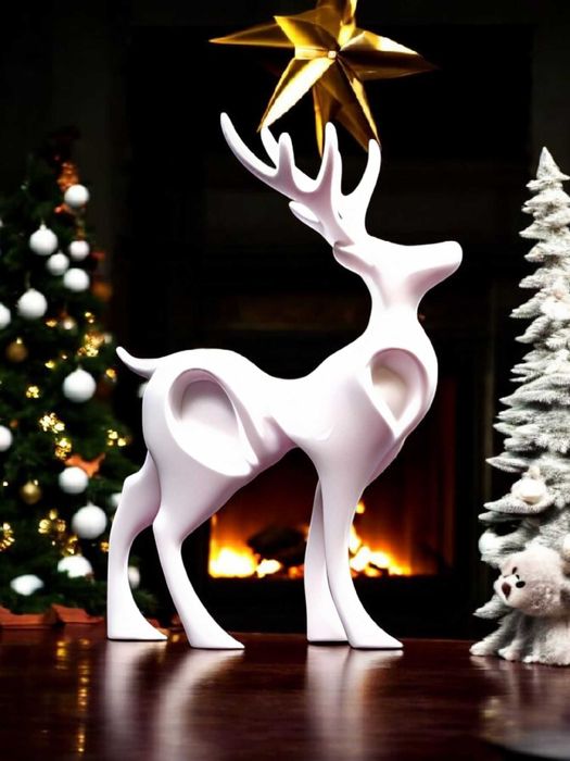 Luksus i Elegancja! Kolekcja Figur Reniferów "Golden Spirit" Dekoracja