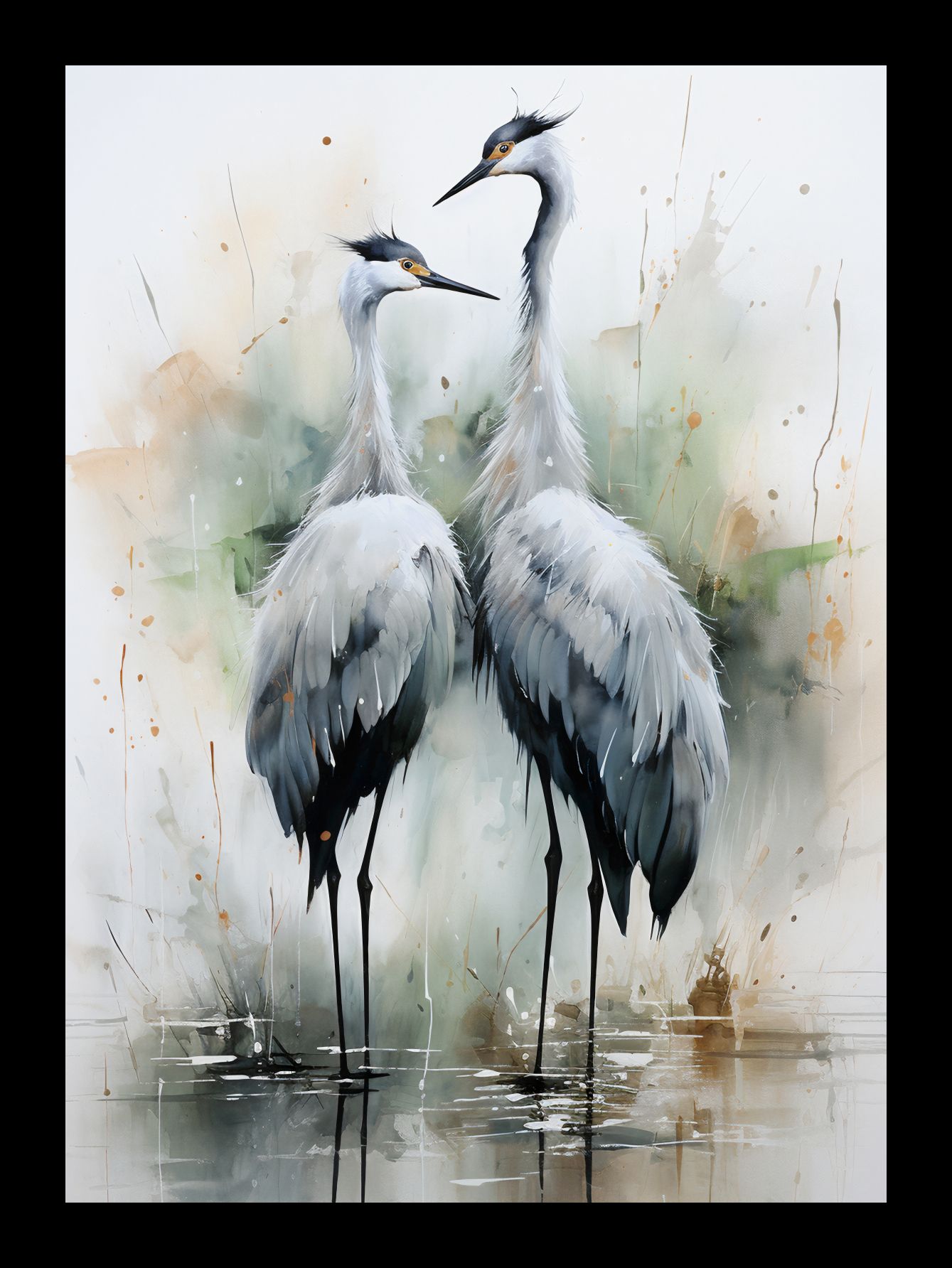 Plakat 50x70 cm Czaple | Wydruk na Ścianę | Plakaty do Salonu Sypialni