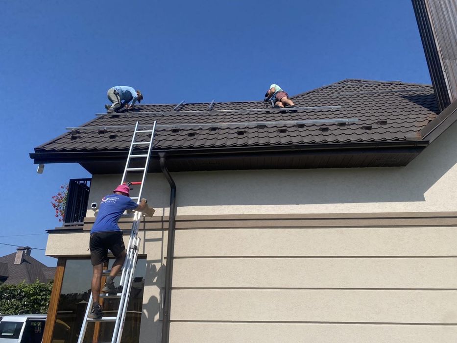 Установка сонячних панелей! Монтаж сонячних станцій!