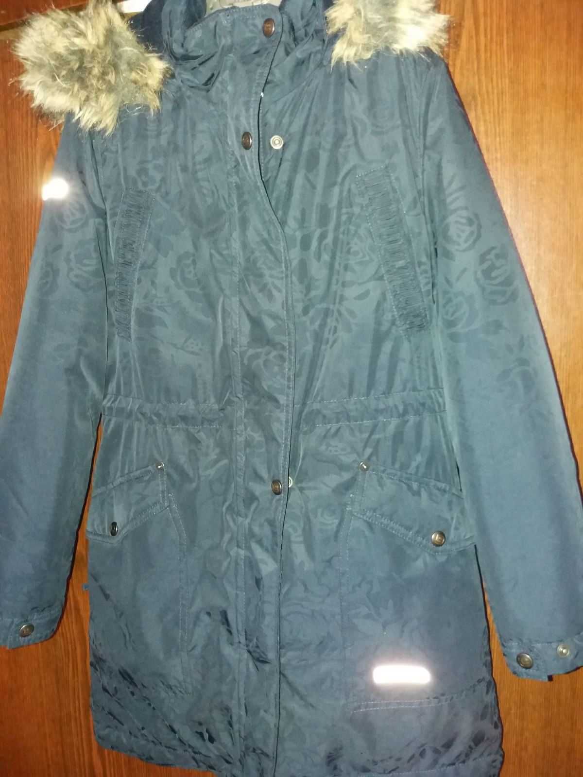 Удлиненная зимняя куртка Lenne, или куртка-пальто р.140 синего цвета