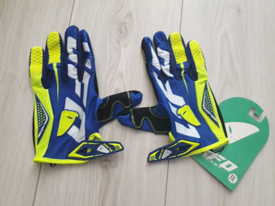 Rękawice motocyklowe enduro cross offroad UFO PLAST BLAZE NOWE