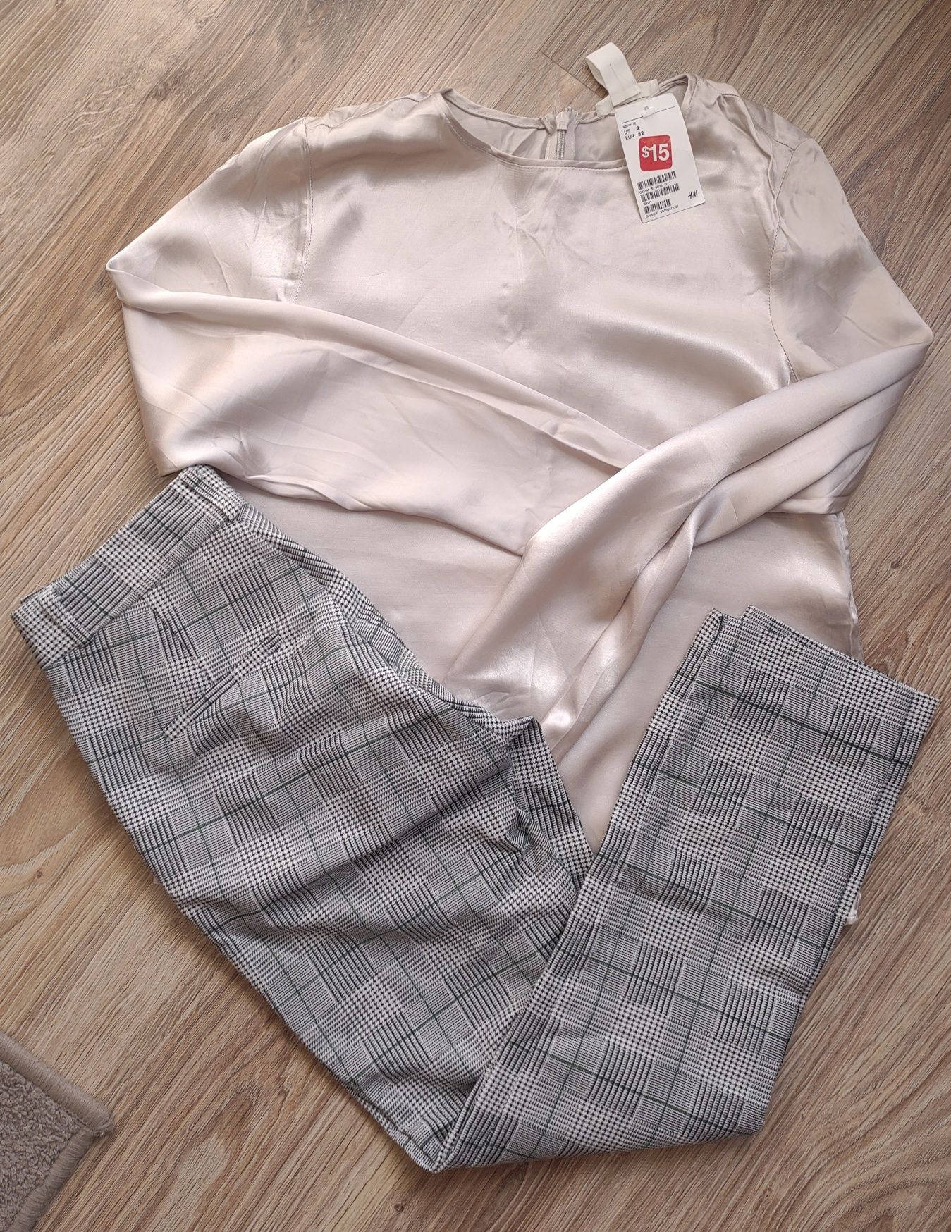 Elegancki zestaw - nowa bluzka + spodnie