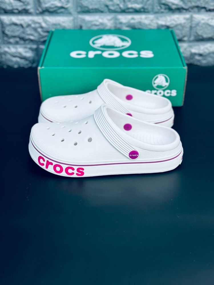 Шлепанцы Crocs женские Пляжные белые сабо кроксы шлепки тапочки