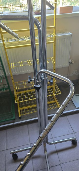 Вішалка стійка для одягу 4-х ріжкова ламана з регулюванням