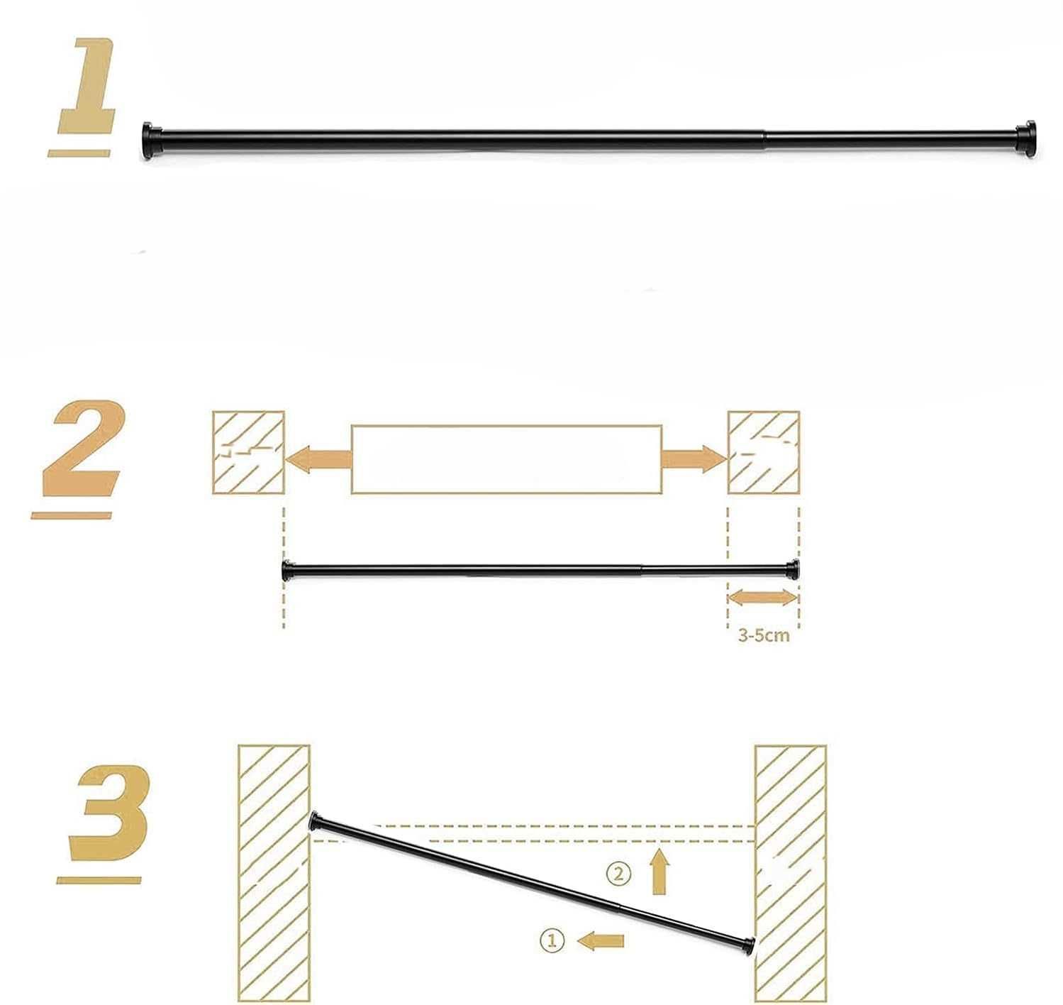 Biały karnisz rozporowy 300–355 cm Ø32 mm bez wiercenia
