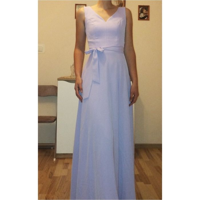 liliowa długa suknia balowa sukienka wieczorowa sylwester studniówka s