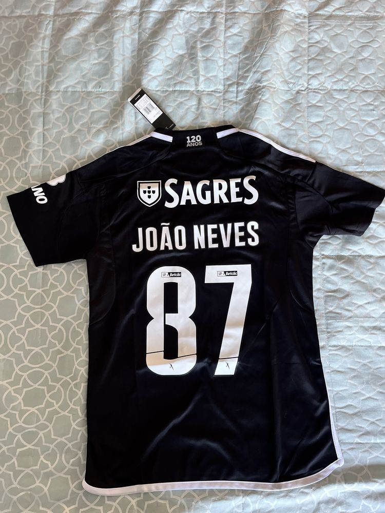 Camisola Benfica Joao Neves alternativa preta 23/24