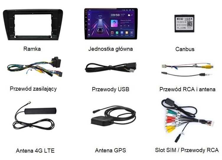 Radio 2din Android Skoda Octavia 3 4GB Nawigacja, Bluetooth, DSP, Raty
