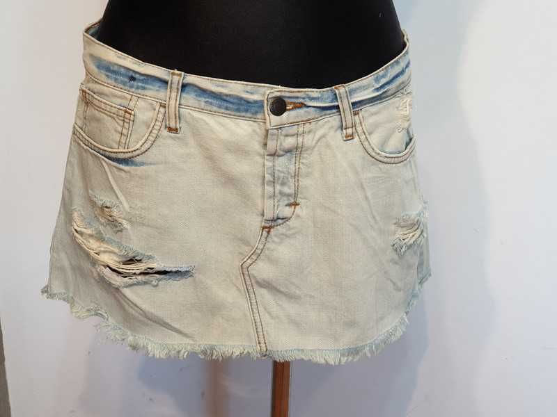 235 Dżinsowa mini Top Shop rozm 40 przetarcia punk rock