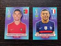 Cromos futebol Kylian Mbappe+Cristiano Ronaldo(World Cup 2022)Panini