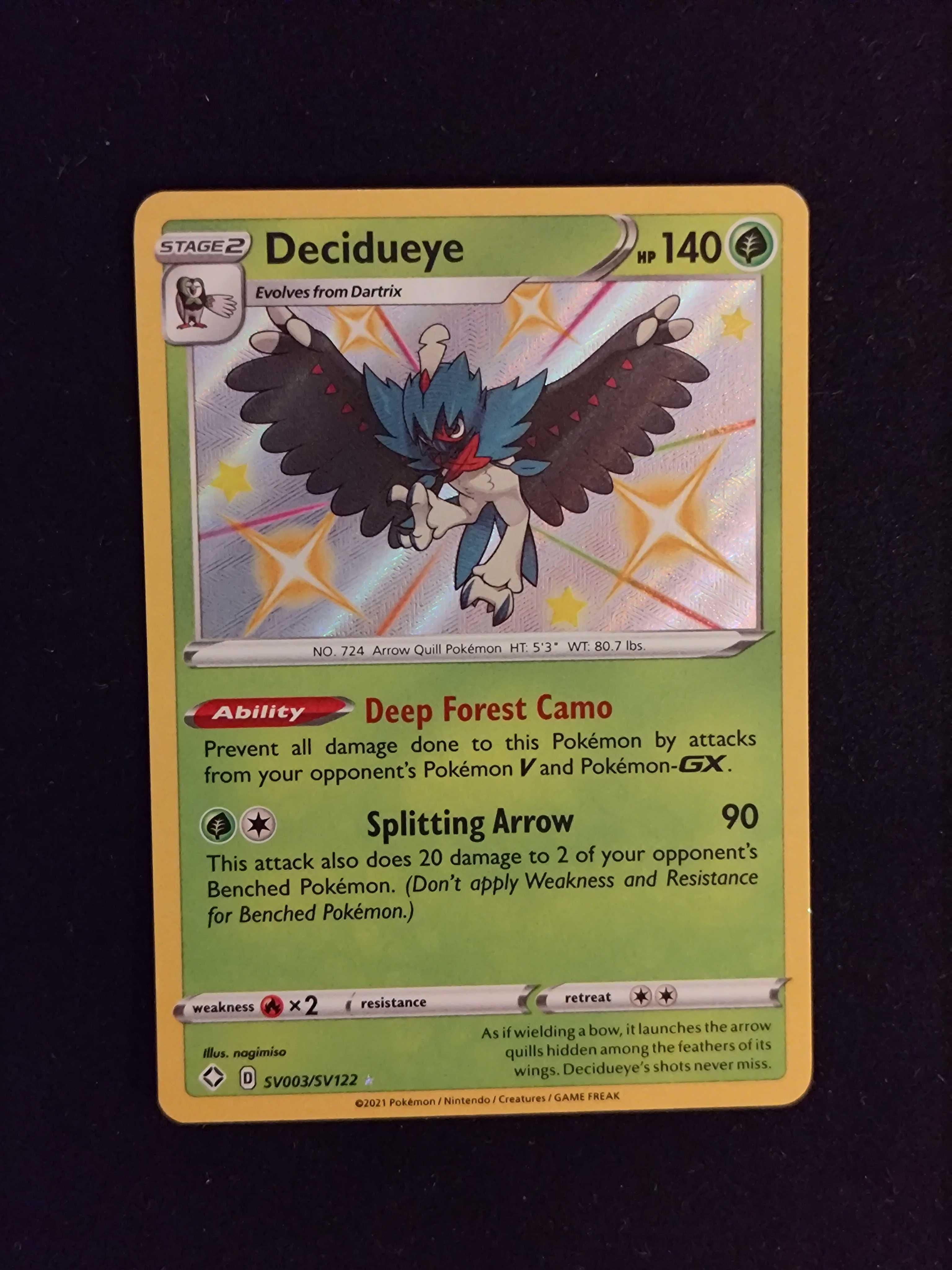 Karta Pokemon - Decidueye Shining Fates oryginalna