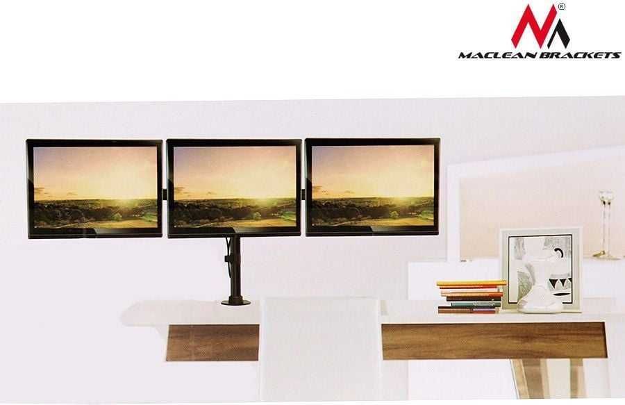 Ramię dla trzech monitorów biurkowe, 17 cali- 27 cali