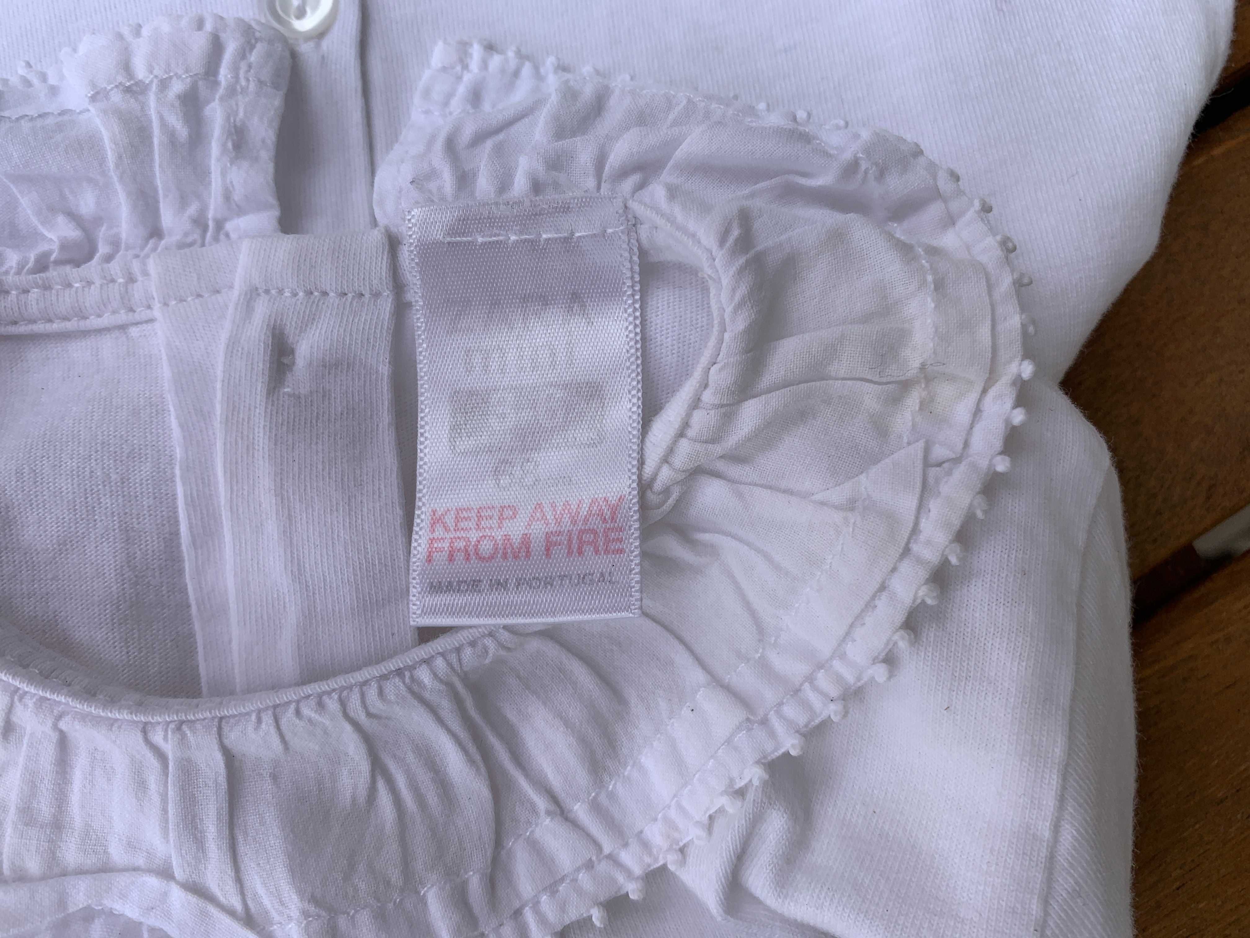 T-shirt de manga comprida, com gola, algodão, tam:0-3meses, zara