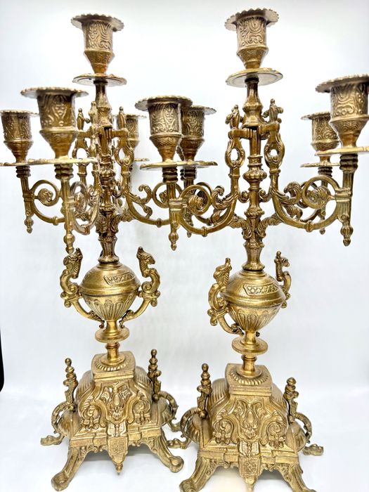 Старовинний Канделябр пара підсвічників Клуазоне