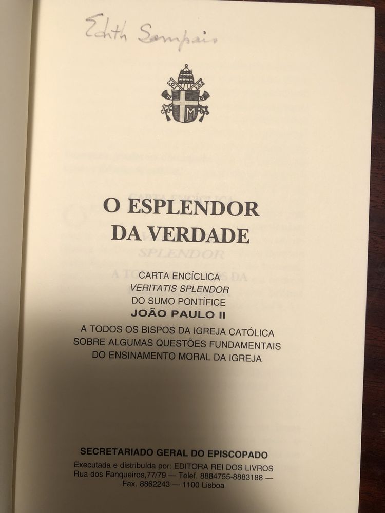 O esplendor da verdade- carta enciclica do papa Joao paulo II