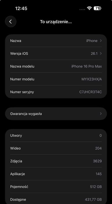 iPhone 16 Pro Max, 512 GB, Desert Titanium, idealny.