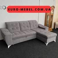 Розкладний диван з нішею сірого кольору